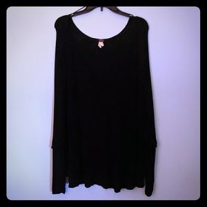 Free People Black Thermal top